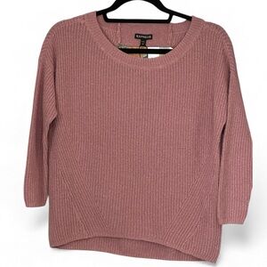 Express Women's Pink Pullover Sweater Size S/P Cut-Out Back Design